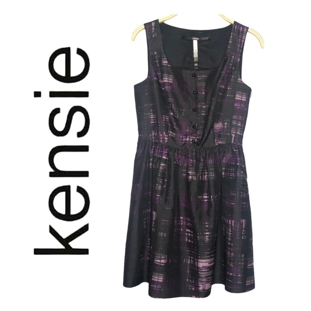 Kensie Black & Purple Women's A-line Dress